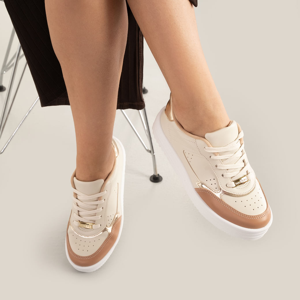 Moleca Tenis Casual 5782-312-17118-96956 Branco Off_Nude_Dourado Sint4